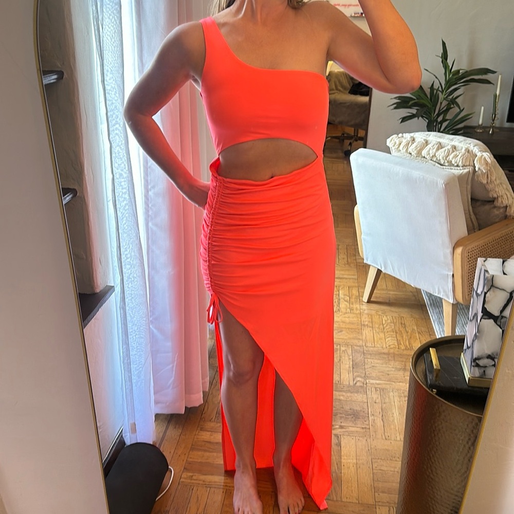 Superdown Women’s Alanie Maxi Dress In Neon Pink Orange size medium worn once